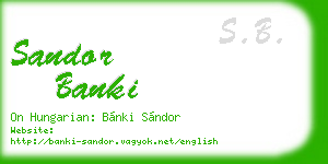 sandor banki business card