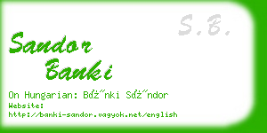 sandor banki business card